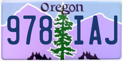 OR license plate 978IAJ