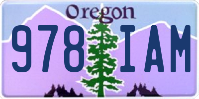 OR license plate 978IAM