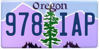 OR license plate 978IAP