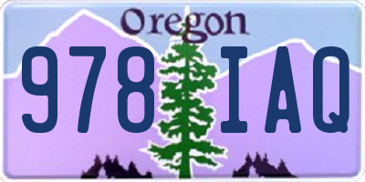 OR license plate 978IAQ