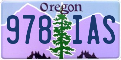 OR license plate 978IAS