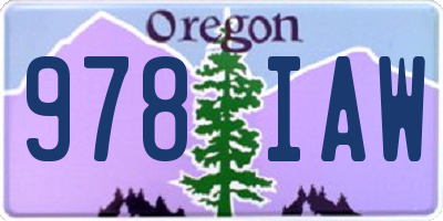 OR license plate 978IAW