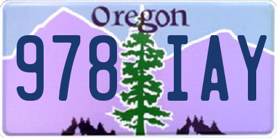 OR license plate 978IAY