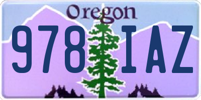 OR license plate 978IAZ