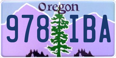 OR license plate 978IBA