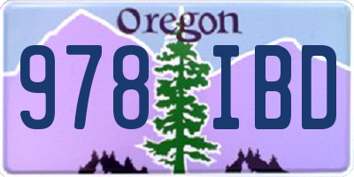 OR license plate 978IBD