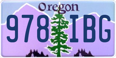 OR license plate 978IBG