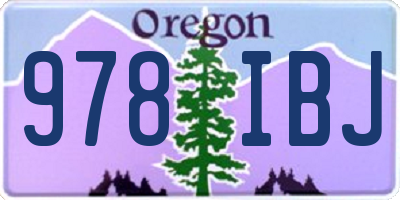 OR license plate 978IBJ