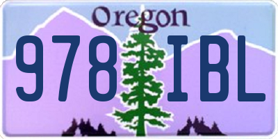OR license plate 978IBL