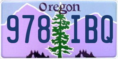 OR license plate 978IBQ
