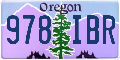 OR license plate 978IBR