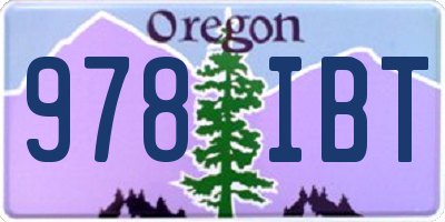 OR license plate 978IBT