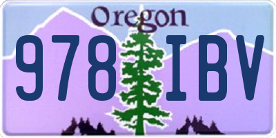 OR license plate 978IBV