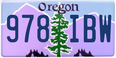 OR license plate 978IBW