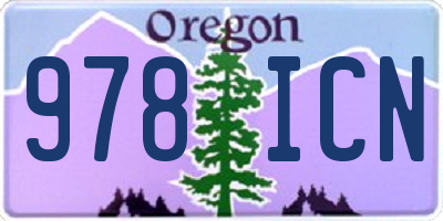 OR license plate 978ICN