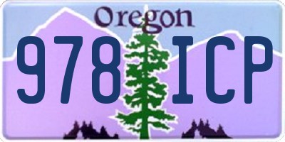 OR license plate 978ICP