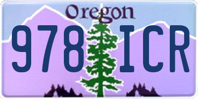 OR license plate 978ICR