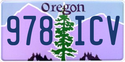 OR license plate 978ICV