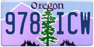 OR license plate 978ICW