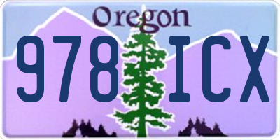 OR license plate 978ICX
