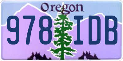 OR license plate 978IDB