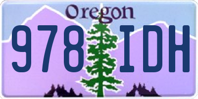 OR license plate 978IDH