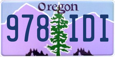OR license plate 978IDI