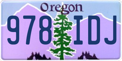 OR license plate 978IDJ
