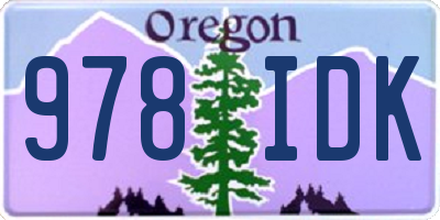 OR license plate 978IDK