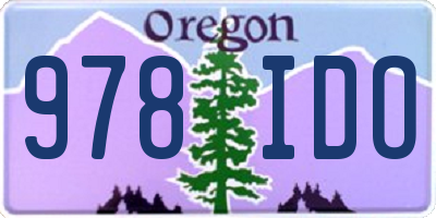 OR license plate 978IDO