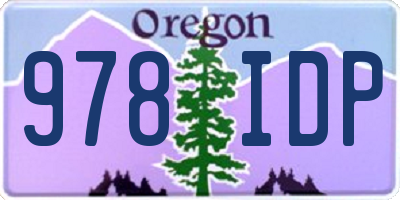 OR license plate 978IDP