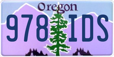 OR license plate 978IDS