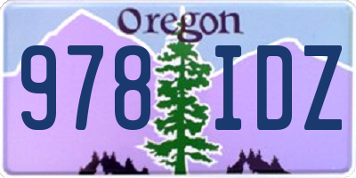 OR license plate 978IDZ