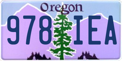 OR license plate 978IEA