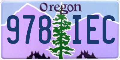 OR license plate 978IEC