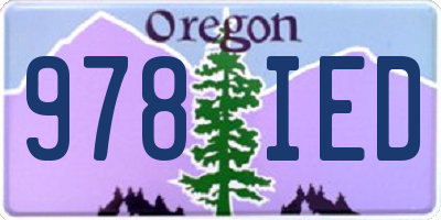 OR license plate 978IED