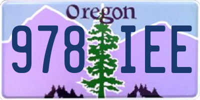 OR license plate 978IEE