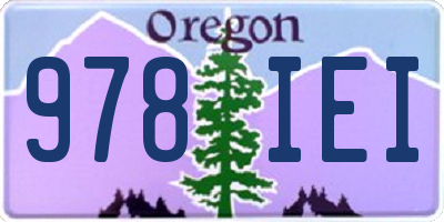 OR license plate 978IEI