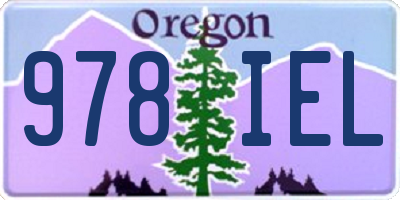 OR license plate 978IEL