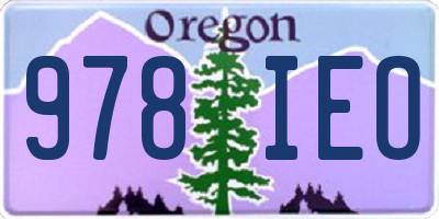 OR license plate 978IEO