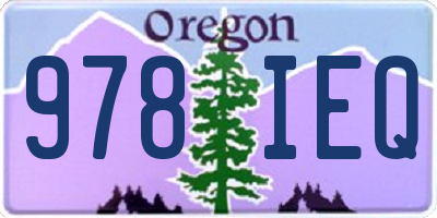 OR license plate 978IEQ