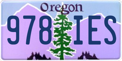 OR license plate 978IES