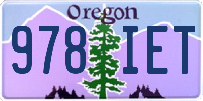 OR license plate 978IET