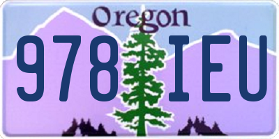 OR license plate 978IEU