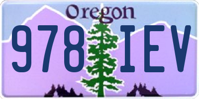 OR license plate 978IEV