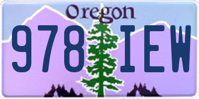 OR license plate 978IEW