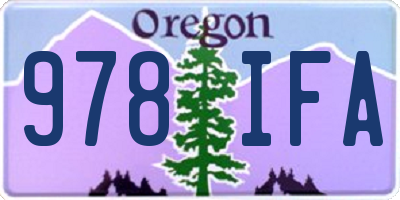 OR license plate 978IFA