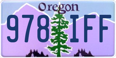 OR license plate 978IFF