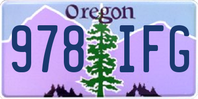 OR license plate 978IFG