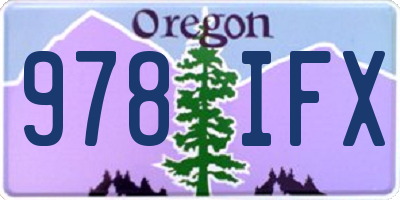 OR license plate 978IFX